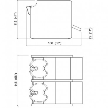 Парикмахерская мойка "Privacy Wash E 2P Shiatsu"