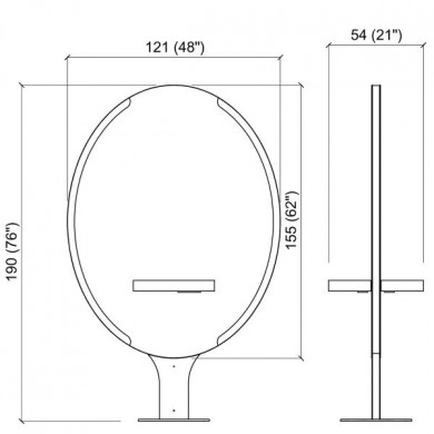Зеркало парикмахерское "Pandora Wall LED"